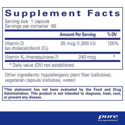Pure Encapsulations PureHeart K2D 60 Capsules