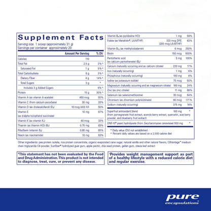 Pure Encapsulations PureLean Protein 620g