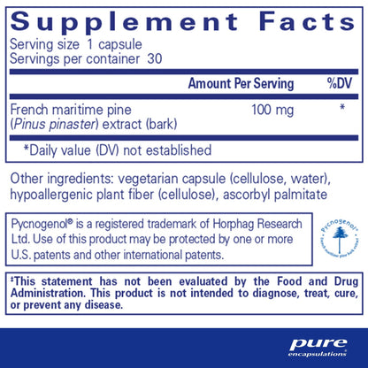 Pure Encapsulations Pycnogenol 100mg 30 Capsules