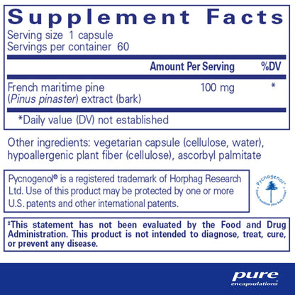 Pure Encapsulations Pycnogenol 100mg 60 Capsules