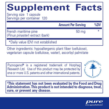Pure Encapsulations Pycnogenol 50mg 120 Capsules