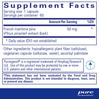 Pure Encapsulations Pycnogenol 50mg 60 Capsules