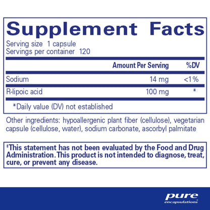 Pure Encapsulations R-Lipoic Acid (stabilized) 120 Capsules