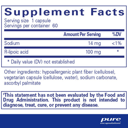 Pure Encapsulations R-Lipoic Acid (stabilized) 60 Capsules