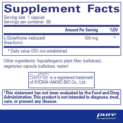 Pure Encapsulations Reduced Glutathione 60 Capsules