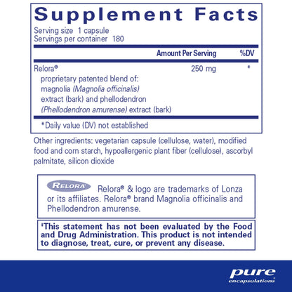 Pure Encapsulations Relora 180 Capsules