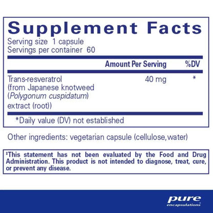 Pure Encapsulations Resveratrol 60 Capsules