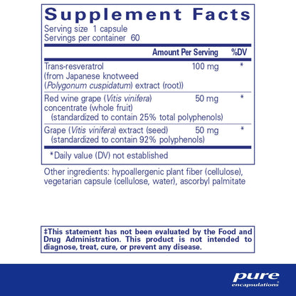Pure Encapsulations Resveratrol EXTRA 60 Capsules