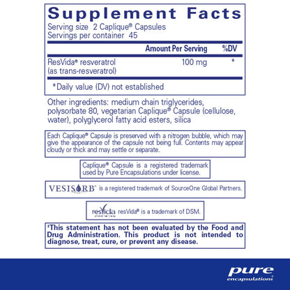 Pure Encapsulations Resveratrol VESIsorb 90 Capsules