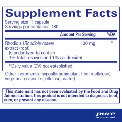 Pure Encapsulations Rhodiola Rosea 180 Capsules