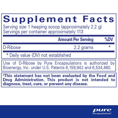 Pure Encapsulations Ribose Powder 250g