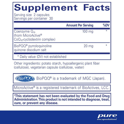 Pure Encapsulations SR-CoQ10 with PQQ 60 Capsules