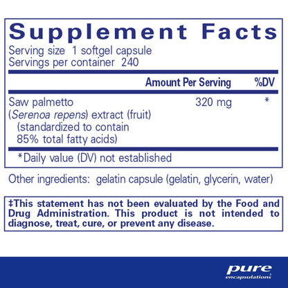 Pure Encapsulations Saw Palmetto 320 240 Capsules