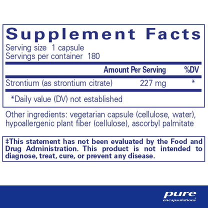 Pure Encapsulations Strontium (citrate) 180 Capsules