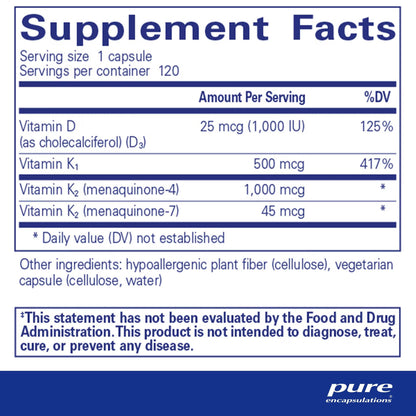 Pure Encapsulations Synergy K 120 Capsules