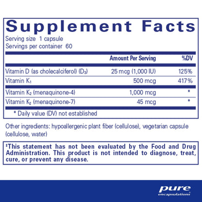 Pure Encapsulations Synergy K 60 Capsules