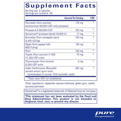 Pure Encapsulations Systemic Enzyme Complex 180 Capsules