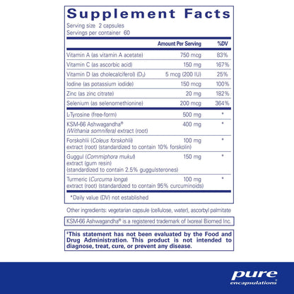 Pure Encapsulations Thyroid Support Complex 120 Capsules