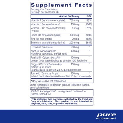 Pure Encapsulations Thyroid Support Complex 60 Capsules