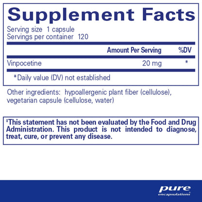 Pure Encapsulations Vinpocetine 20mg 120 Capsules