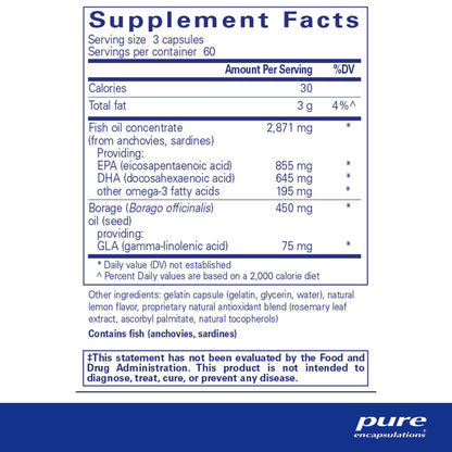 Pure Encapsulations VisionPro EPA/DHA/GLA 180 Capsules