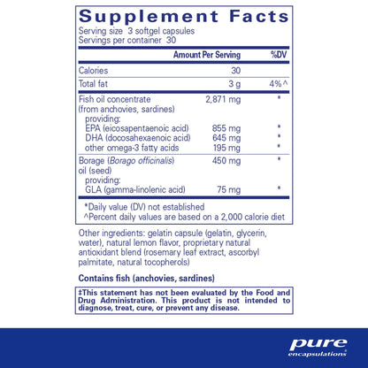 Pure Encapsulations VisionPro EPA/DHA/GLA 90 Capsules