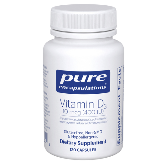Pure Encapsulations Vitamin D3 10 mcg (400 IU) 120 Capsules