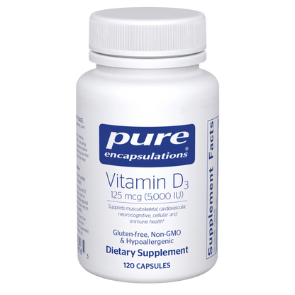 Pure Encapsulations Vitamin D3 125 mcg (5,000 IU) 120 Capsules