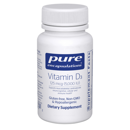 Pure Encapsulations Vitamin D3 125 mcg (5,000 IU) 30 Capsules