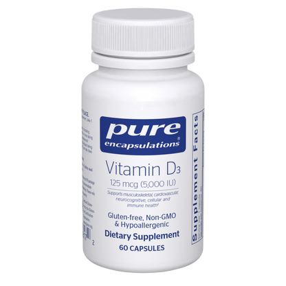 Pure Encapsulations Vitamin D3 125 mcg (5,000 IU) 60 Capsules