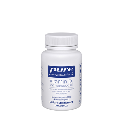 Pure Encapsulations Vitamin D3 250 mcg (10,000 IU) 120 Capsules