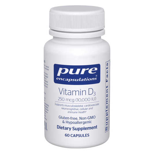 Pure Encapsulations Vitamin D3 250 mcg (10,000 IU) 60 Capsules