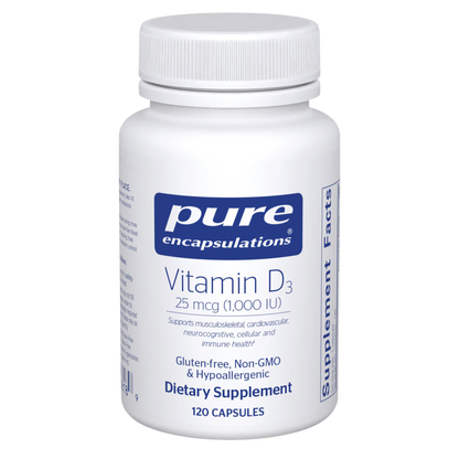 Pure Encapsulations Vitamin D3 25 mcg (1,000 IU) 120 Capsules