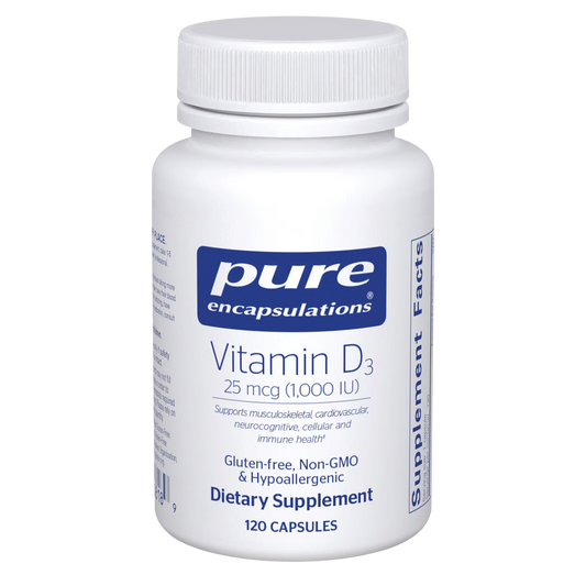Pure Encapsulations Vitamin D3 25 mcg (1,000 IU) 120 Capsules