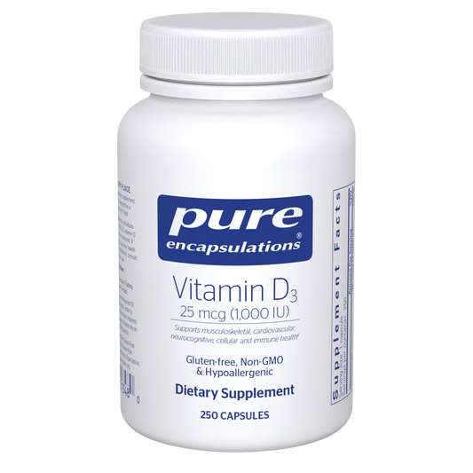 Pure Encapsulations Vitamin D3 25 mcg (1,000 IU) 250 Capsules