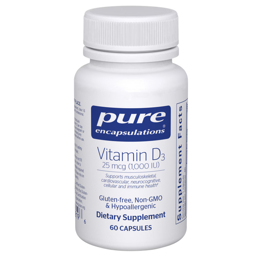 Pure Encapsulations Vitamin D3 25 mcg (1,000 IU) 60 Capsules