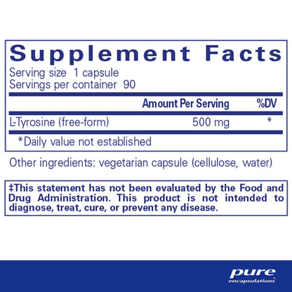 Pure Encapsulations L-Tyrosine 90 Capsules