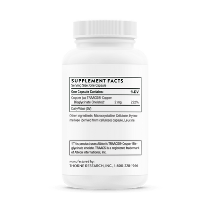 Thorne Copper Bisglycinate 60 Capsules