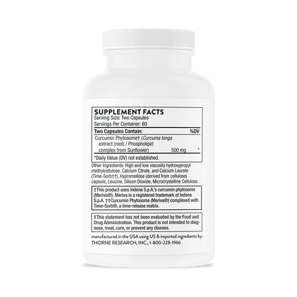 Thorne Curcumin Phytosome - Sustained Release 120 Capsules