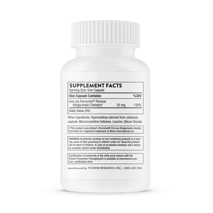 Thorne Iron Bisglycinate 60 Capsules