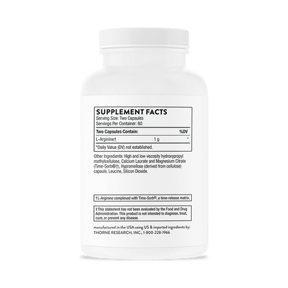 Thorne L-Arginine - Sustained Release 120 Capsules