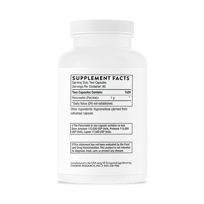 Thorne Pancreatic Enzymes 180 Capsules