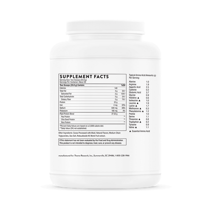 Thorne Plant Protein - Chocolate 676g