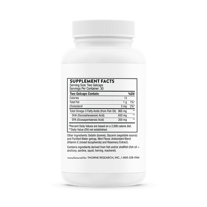 Thorne Prenatal DHA 60 Gelcaps
