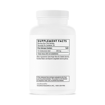 Thorne Undecylenic Acid 250 Gelcaps
