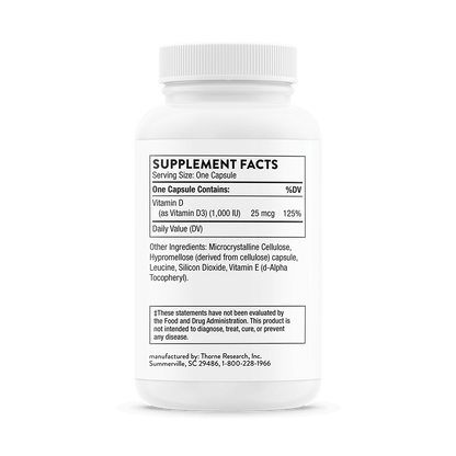 Thorne Vitamin D-1,000 180 Capsules