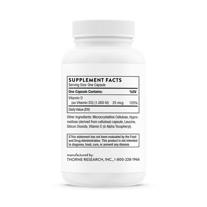 Thorne Vitamin D-1,000 90 Capsules