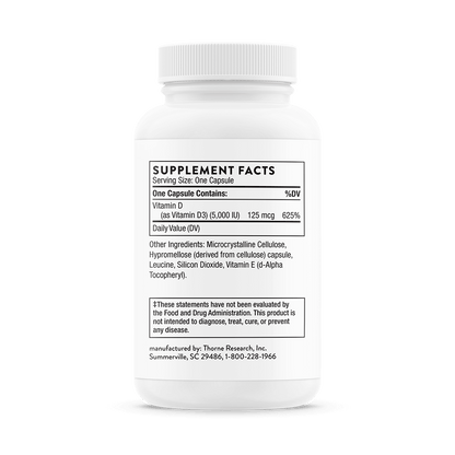 Thorne Vitamin D-5,000 - NSF Certified for Sport 120 Capsules