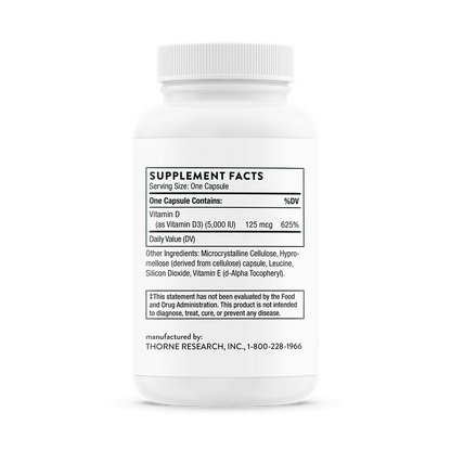 Thorne Vitamin D-5,000 - NSF Certified for Sport 60 Capsules