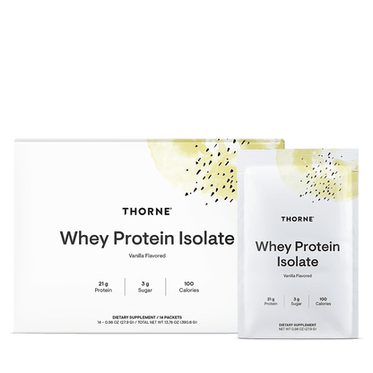 Thorne Whey Protein Isolate - Travel Packs - Vanilla 14 Packets